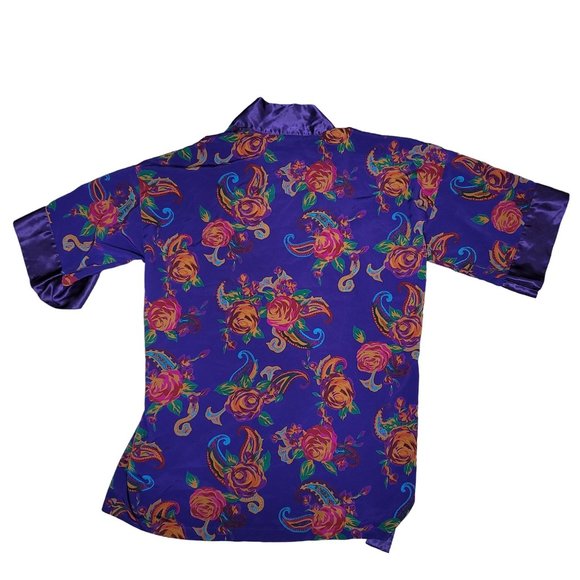 Victorias secret gold label silky purple polyester floral robe one size fit all - Picture 4 of 6